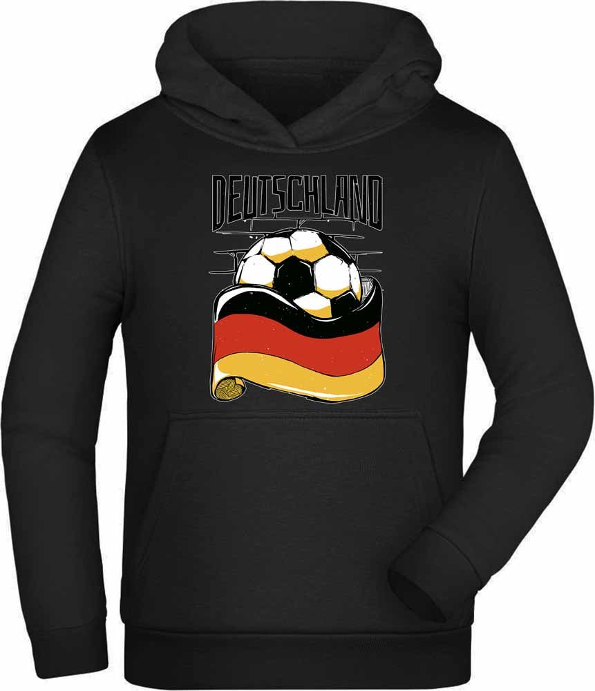 Kids Hooded Sweatshirt Hoodie - Soccer with Germany Flag i485